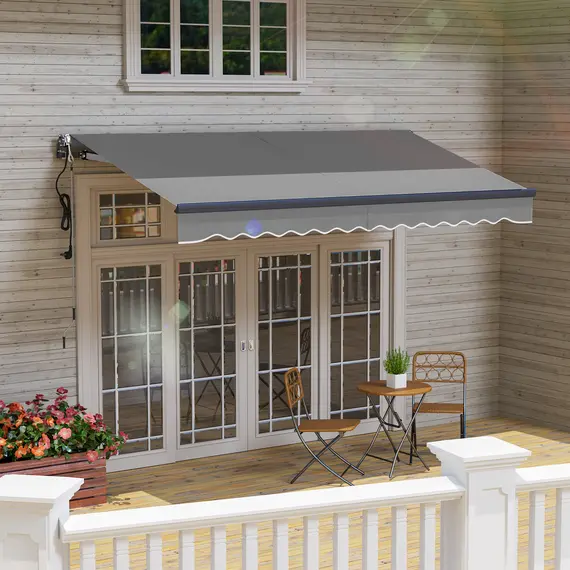 Buy 3.5 x 3m Electric/Manual Awning, with Remote - Dark Grey, 8 image