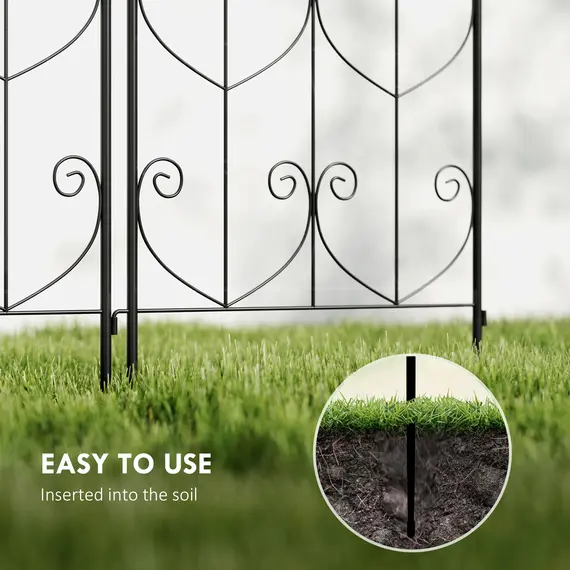 Buy Set of 2 Garden Trellis, Metal Fence Panels for Climbing Outdoor Plants, Flowers, 180 x 50cm, 8 image
