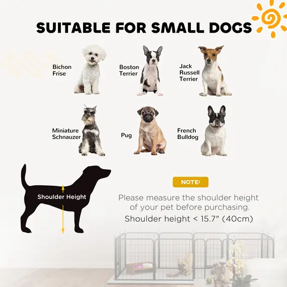Buy Two-Piece Dog Pen Expansion Pack for Small Dogs, 60cm Tall Animal Pen with Three Connecting Stakes, 6 image