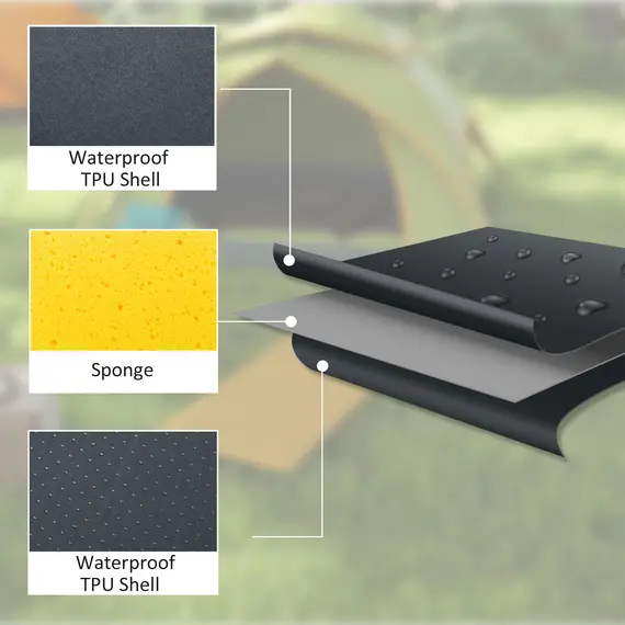 Buy Camping Tent with Self Inflatable Mattress, 1 Person Dome Tent with Removable Rainfly and Aluminium Frame, 2000mm Waterproof, Portable with Bags, for Fishing Hiking, Dark Grey/Grey, 8 image