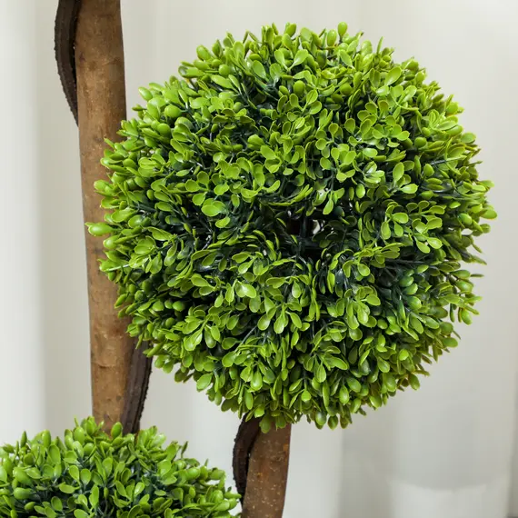 Buy Decorative Artificial Trees Boxwood Ball Topiary Trees Set of 2 in Pot, Fake Plants for Home Indoor Outdoor Decor, 9 image