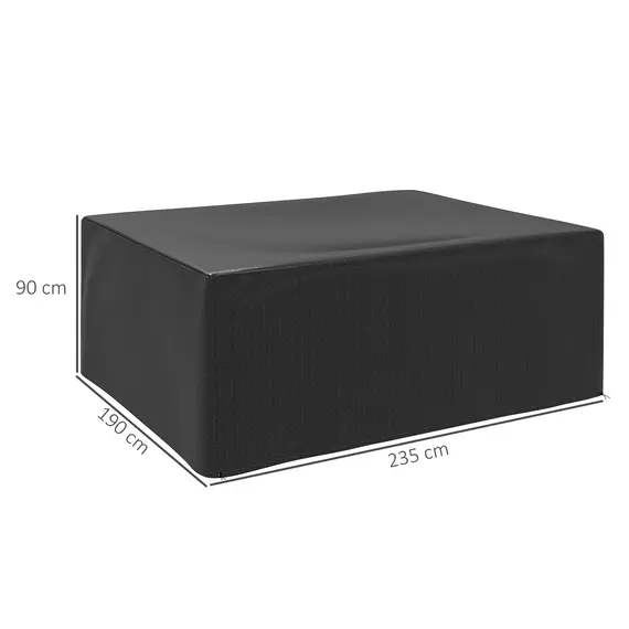Buy Garden Furniture Cover, Waterproof Anti-UV Large Protective Patio Set Covers, 235 x 190 x 90cm, Black, 3 image