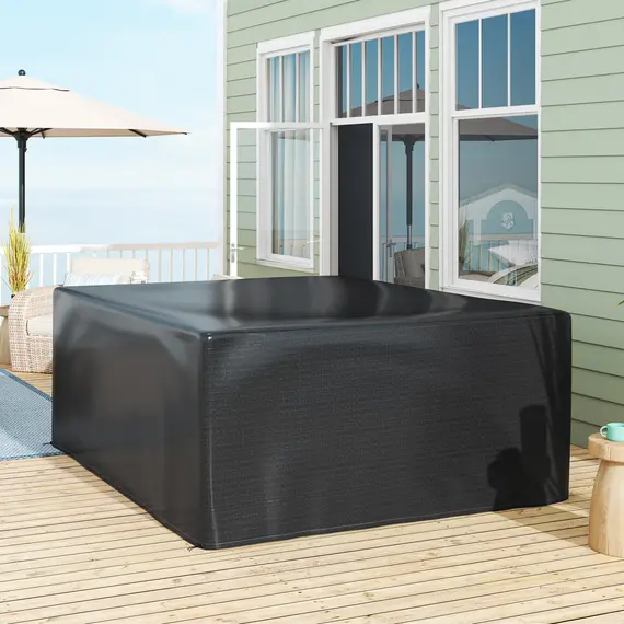 Buy Garden Furniture Cover, Waterproof Anti-UV Large Protective Patio Set Covers, 235 x 190 x 90cm, Black, 2 image