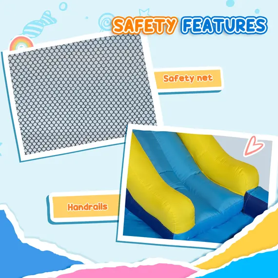Buy 5 in 1 Bouncy Castle for Children with 550W Blower, Water Slide, Splash Pool, Jumping Area, Climbing Wall, Cannon, 6 image