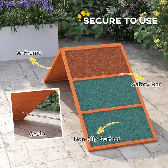 Buy Dog Agility Equipment, Dog Playground Equipment with Non-slip Surface, A-frame, Agility Ramp for All Breeds, Orange, 5 image