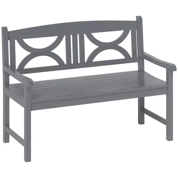 Buy 2-Seater Wooden Garden Bench Outdoor Patio Loveseat for Porch, Grey