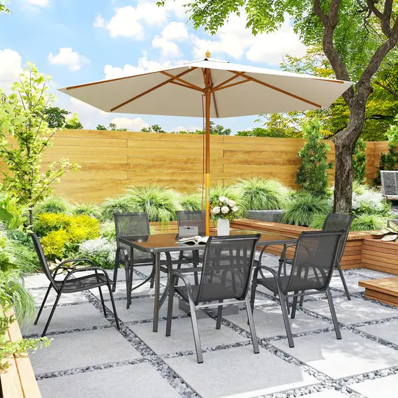 Buy Seven-Piece Outdoor Dining Set - Charcoal Grey, 8 image