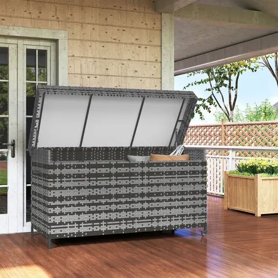 Buy 627 L Rattan Storage Box - Dark Grey, 9 image