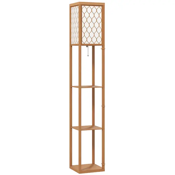 Buy HOMCOM Three-Shelf Standing Lamp - Natural