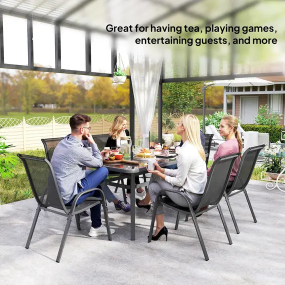 Buy Seven-Piece Outdoor Dining Set - Charcoal Grey, 7 image