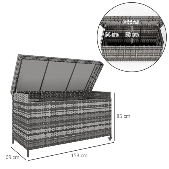 Buy 627 L Rattan Storage Box - Dark Grey, 3 image
