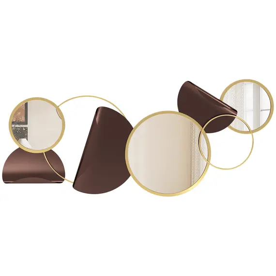 Buy Metal Wall Art, Modern Decorative Mirror Decor, Hanging Home Wall Decoration for Living Room Bedroom Dining Room, Gold Tone
