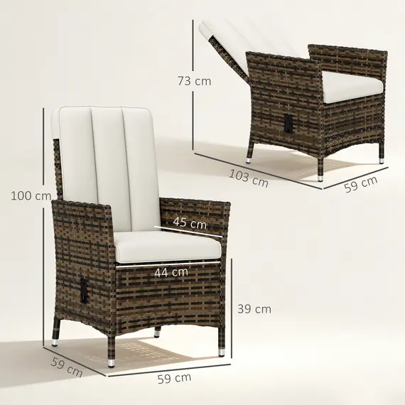 Buy 105°-150° Reclining Rattan Chair - Cream, 3 image
