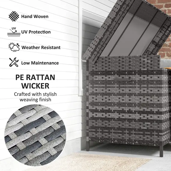 Buy 627 L Rattan Storage Box - Dark Grey, 7 image