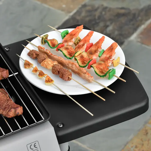 Buy Outsunny 2 x 2.8kW Burner Gas BBQ - Grey, 8 image