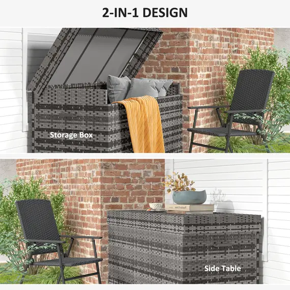 Buy 627 L Rattan Storage Box - Dark Grey, 8 image