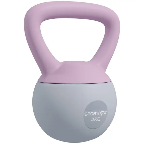 Buy SPORTNOW 4KG Soft Kettlebell, Kettle Bell with Non-Slip Handle for Home Gym, Weight Lifting, Strength Training, Purple/Grey