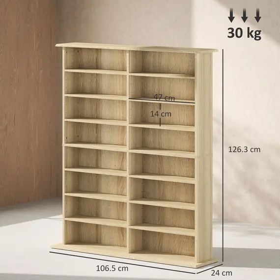 Buy 16-Compartment Media Shelf - Nature Wood Finish, 3 image