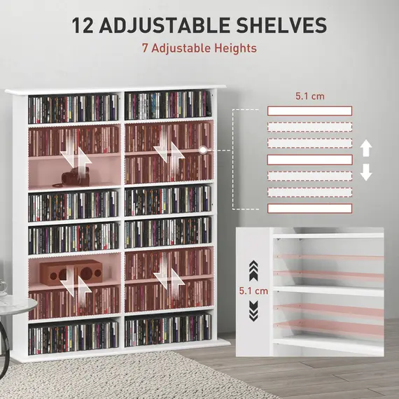 Buy 16-Compartment Media Shelf- White, 5 image