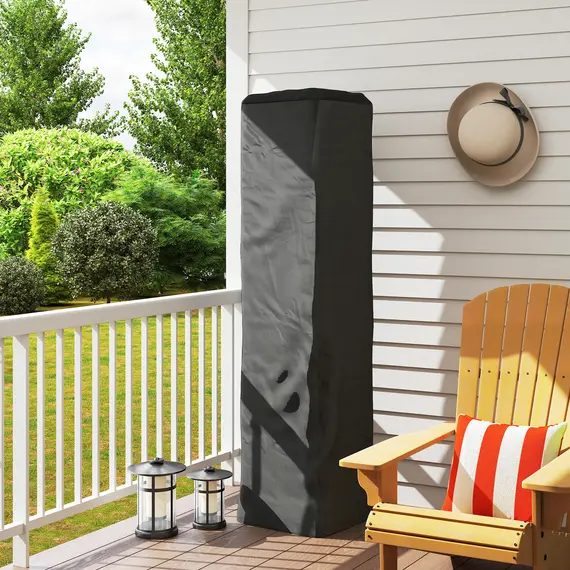 Buy Outsunny Heavy Duty Gas Pyramid Patio Heater Cover, Full Length Outdoor Heater Cover Protector, UPF 30+ Oxford Fabric with Zipper, Black, 2 image