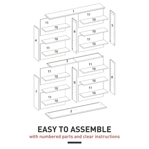 Buy 16-Compartment Media Shelf- White, 7 image