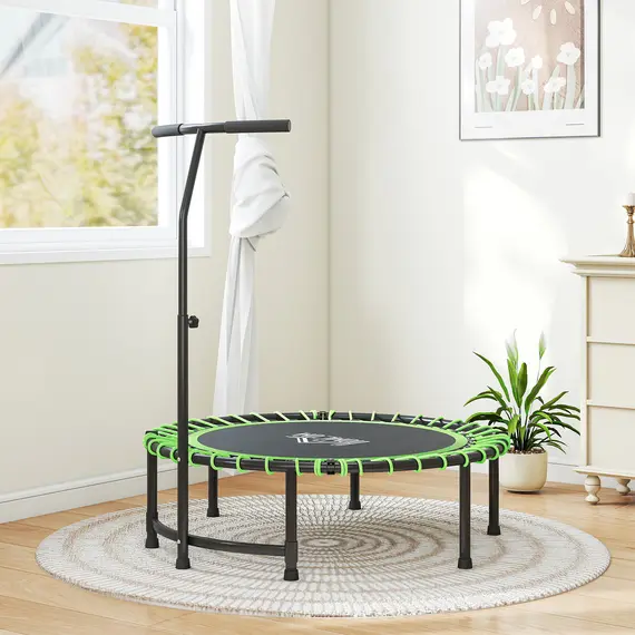 Buy Mini Round Steel Frame Trampoline w/ Adjustable Handle, Green, 8 image