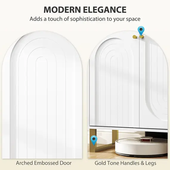 Buy 2-Door Sideboard Storage Cabinet - White, 5 image