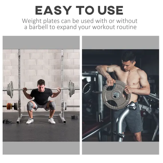 Buy Set of 6 Cast Iron Olympic Weight for 2"/5cm Hole Dumbbell Handle Bar 35kg Dumbbell Plates Barbell Weight 2 x 5kg, 2 x 2.5kg, 2 x 10kg, 4 image
