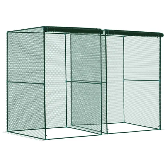 Buy Outsunny Set of 2 Fruit Cage Bird Netting, Vegetable Plant Protection Tent with Zipped Door, Anti Bird, Insects, Small Animals, 1.2 x 1.2 x 1.8m, Dark Green