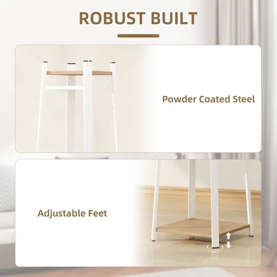 Buy Compact Freestanding Coat Rack -  White/Oak, 7 image