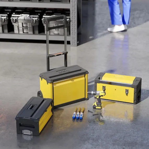 Buy 3-in-1 Stackable Rolling Tool Box - Yellow, 8 image