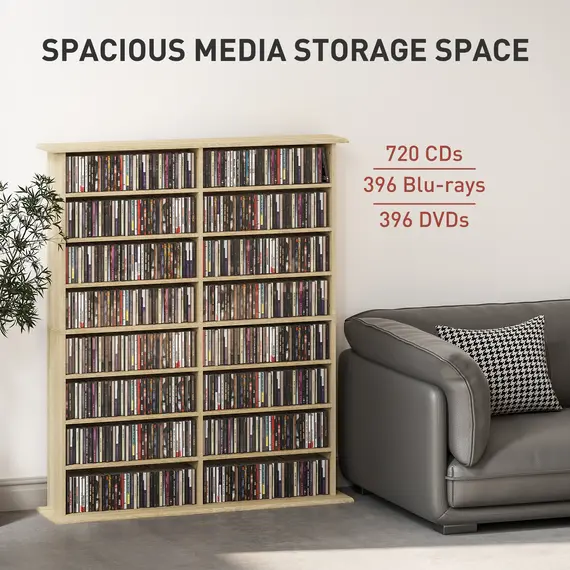 Buy 16-Compartment Media Shelf - Nature Wood Finish, 4 image