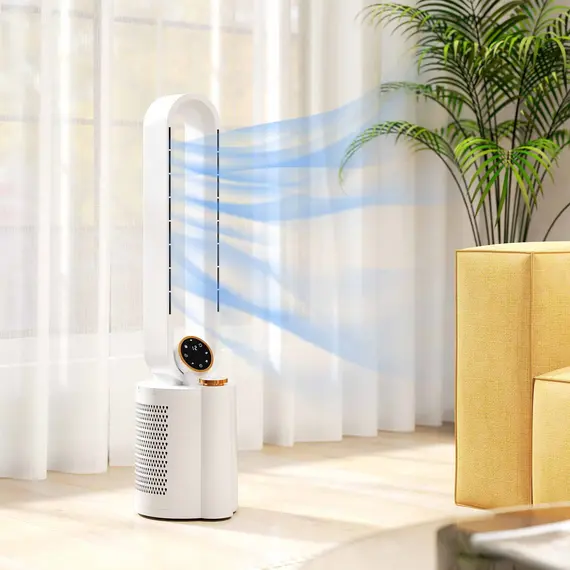 Buy Multi-Mode Bladeless Tower Fan and Humidifier - White, 2 image
