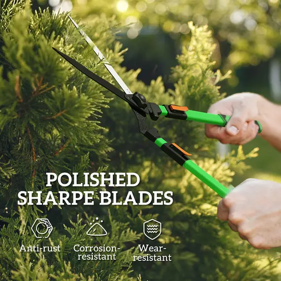 Buy 2 Pcs Garden Shears Set, Tree Lopper, Hedge Shears with Telescopic Extendable Handles, Garden Shears for Hedges, Shrubs and Bushes, Lightweight Shrub Care Kit for Cutting, Trimming, 4 image