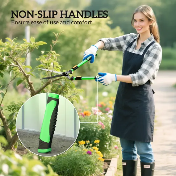 Buy 2 Pcs Garden Shears Set, Tree Lopper, Hedge Shears with Telescopic Extendable Handles, Garden Shears for Hedges, Shrubs and Bushes, Lightweight Shrub Care Kit for Cutting, Trimming, 6 image