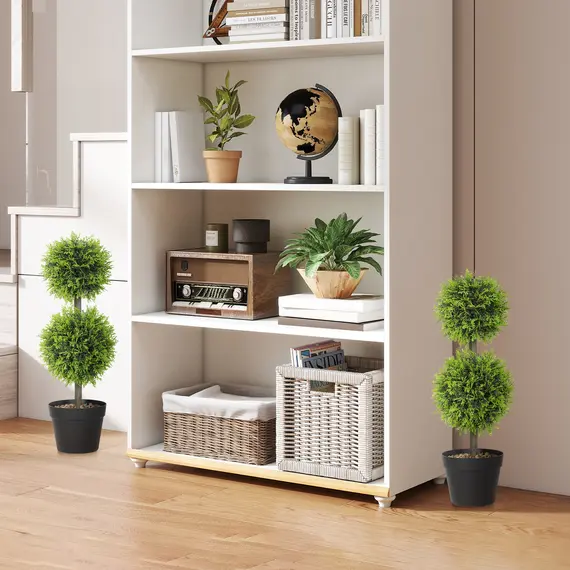 Buy Set of 2 Decorative Artificial Trees, Topiary Ball-shaped Boxwood Trees in Pot, Fake Plants for Home Indoor outdoor Decor, 60cm, 2 Tree Balls, 7 image