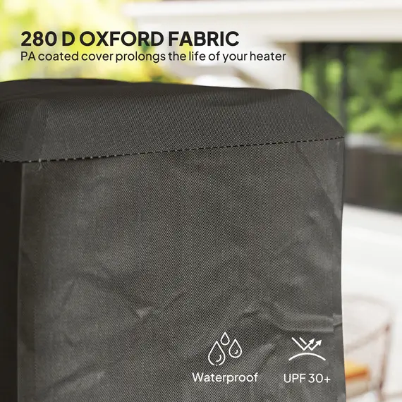 Buy Outsunny Heavy Duty Gas Pyramid Patio Heater Cover, Full Length Outdoor Heater Cover Protector, UPF 30+ Oxford Fabric with Zipper, Black, 4 image