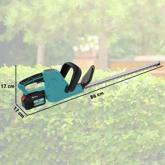 Buy 20" Cordless Hedge Trimmer, 18V Electric Hedge Cutter with 51cm Dual Action Blade, 2 x 4000mAh Batteries and Brushless Motor for Garden Branches, Shrubs, Twigs, Blue, 3 image