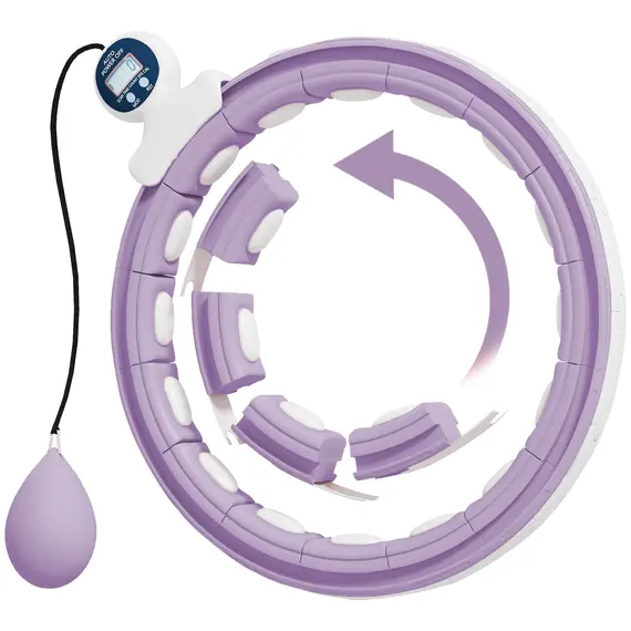 Buy Smart Weighted Hula Hoop, Massage Hula Ring w/ 16 Detachable Knots, 360° Auto-Rotating Ball, Digital Counter, Purple