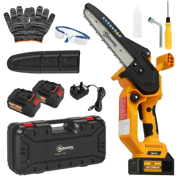 Buy Mini Pruning Saw Cordless, 8 Inch Electric Pruning Saw with 2 x 4000mAh Batteries, Brushless Motor and Safety Lock for Tree Trimming, Garden, Wood Cutting, Orange