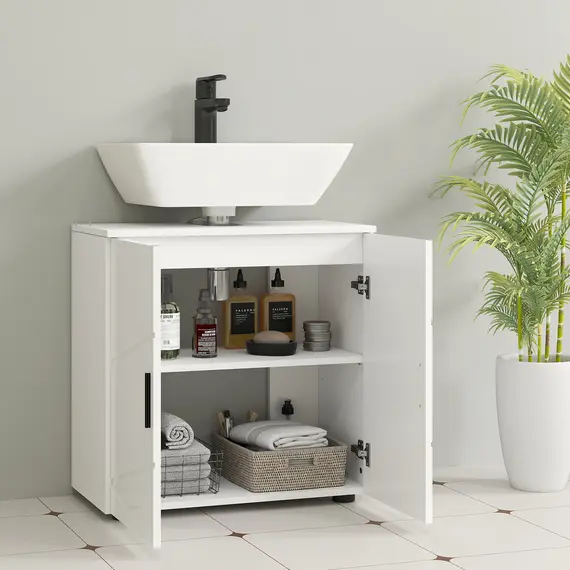 Buy Under Sink Cabinet with Shelf - White, 7 image