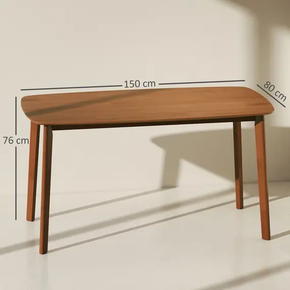 Buy Pine Wood Rectangular Dining Table - Light Brown, 3 image