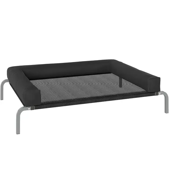 Buy PawHut Elevated Dog Bed with Removable Bolsters, Raised Dog Bed for Medium Breeds, Portable Indoor & Outdoor Pet Cots, Black