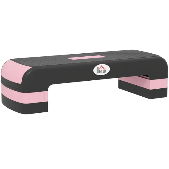 Buy Aerobic Step with 3-Level Adjustable Heights for Home, Office Exercise, Black and Pink