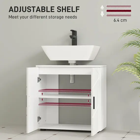 Buy Under Sink Cabinet with Shelf - White, 5 image