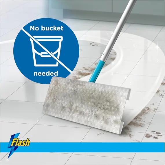 Buy Flash Speedmop Wet Mop Floor Cleaner Starter Kit 1 Mop, 6 Wet Lemon Refills, 5 image