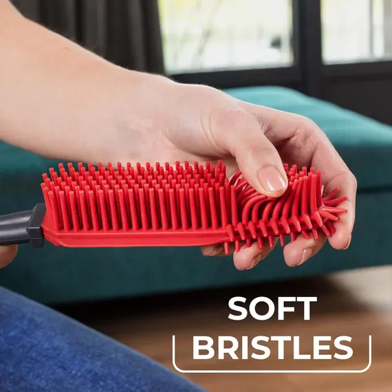 Buy Vileda PetPro Electrostatic Handheld Brush - Silicone bristles, Washable | Electrostatic Action, Ideal for Pet Hair Removal from Stairs, Carpets and Furnishings, Great for Small Spaces, Long Lasting, 8 image