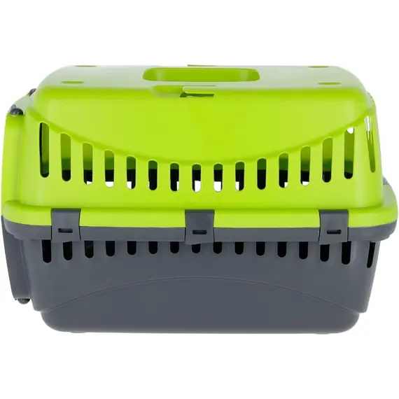 Buy Kerbl Transport Box Expedion with Plastic Door, 45x 30 x 30 cm, Green/ Dark Grey, 3 image