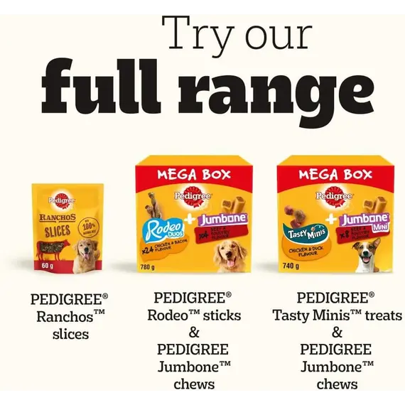 Buy Pedigree Schmackos Mega Pack 110/112 Strips Snacks, Dog Treat Multipack with Beef, Lamb and Poultry Flavours, 10 image