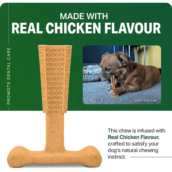 Buy Bamboodles T-Bone Dog Chew Toy – Small | Chicken Flavour | Long Lasting Chew toy for Small Dogs | Durable Chew Toy to Satisfy Chewing Instincts, 5 image